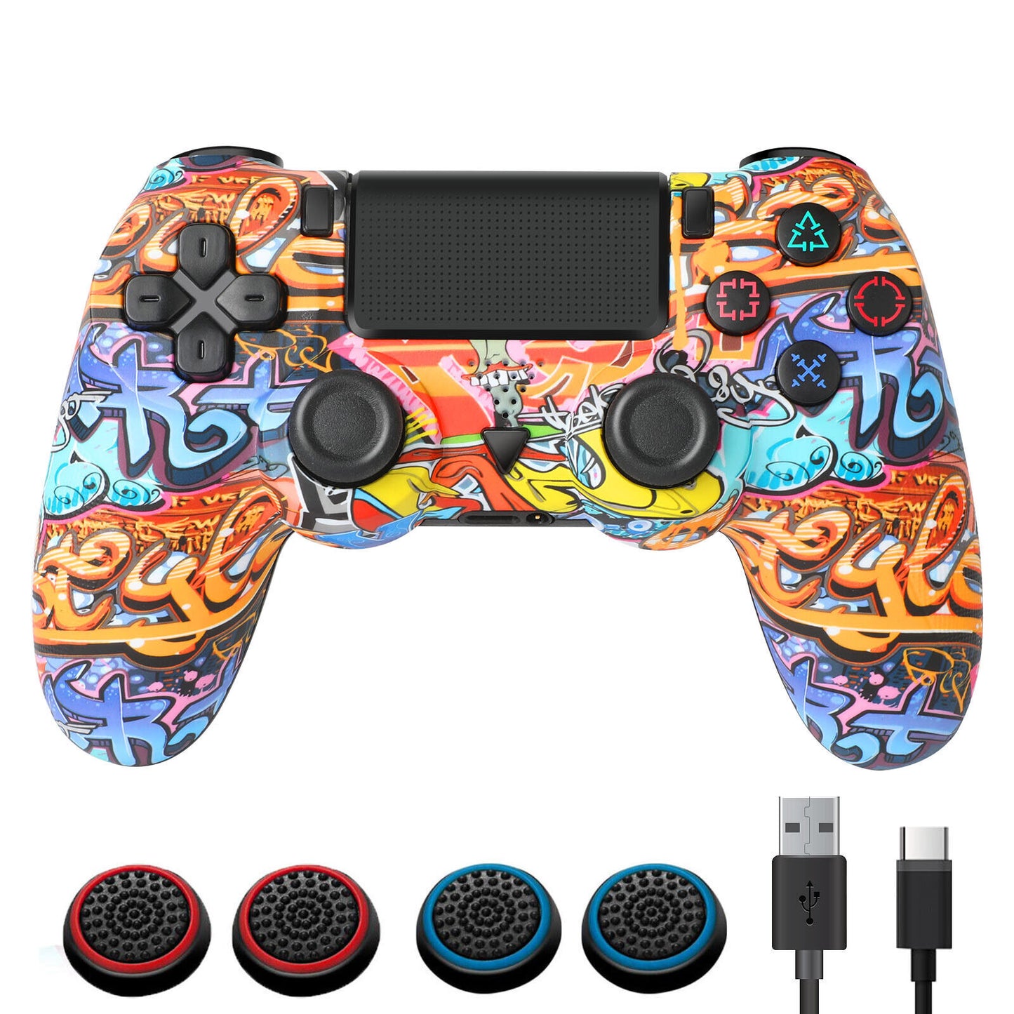 Controller Bluetooth Wireless Graffiti Design PS4 PC Compatible