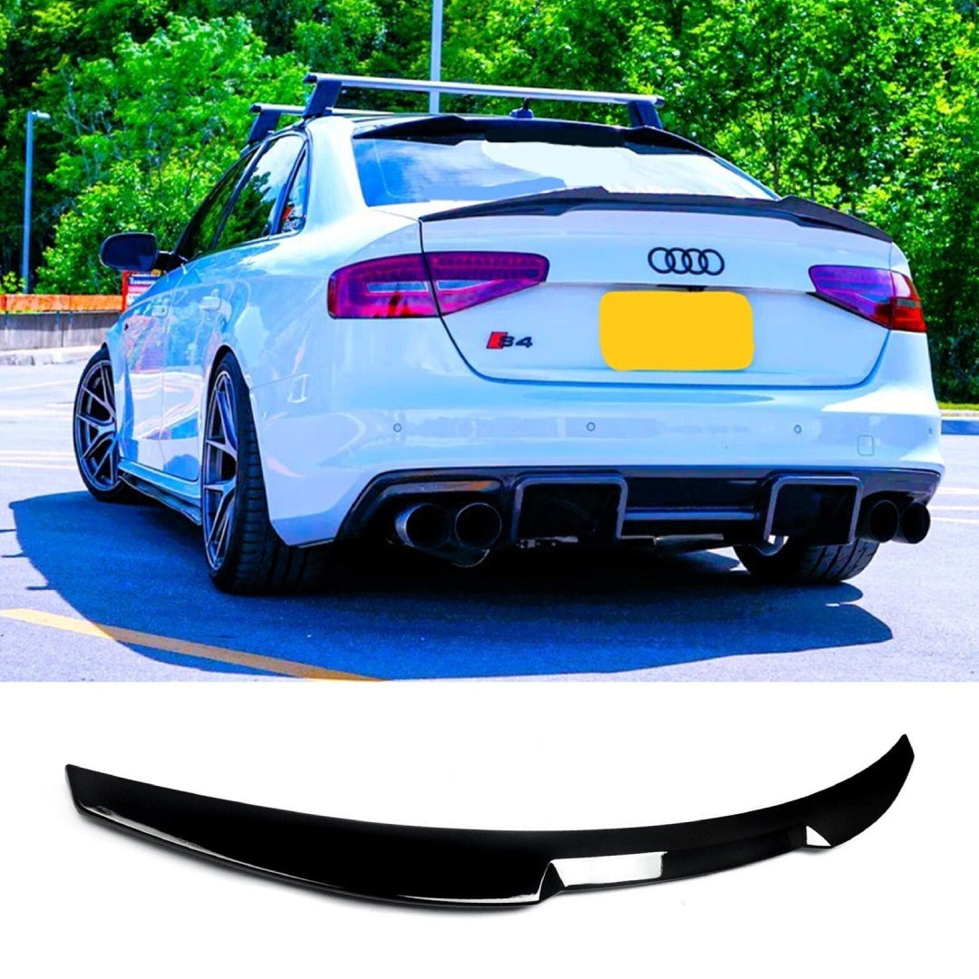 Fits Audi A4 S4 RS4 B8 Gloss Black RS4 Style M4 Style Boot Lip Spoiler 2012-2016