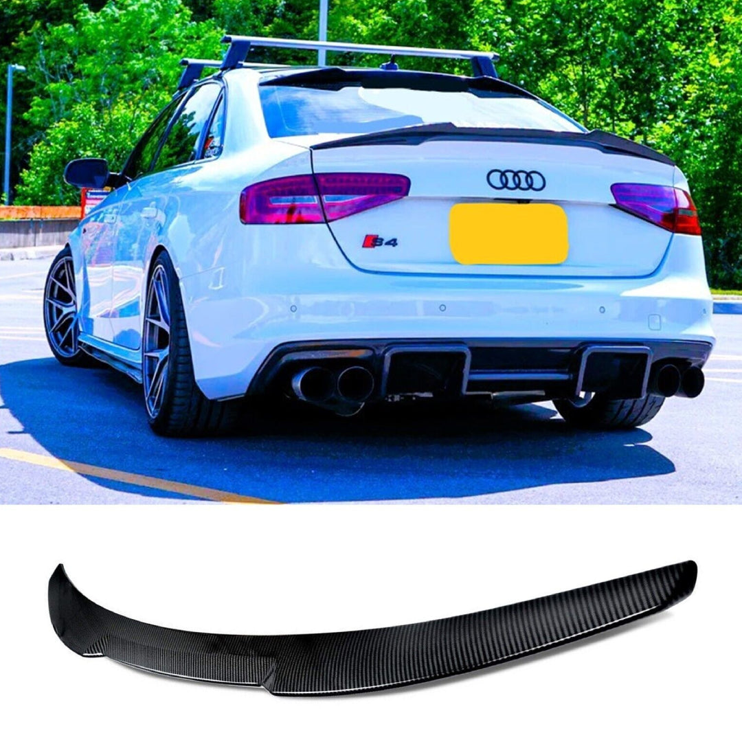 Fits Audi S4 RS4 B9 Saloon Carbon Fibre RS4 Look M4 Style Boot Lip Spoiler 2016+