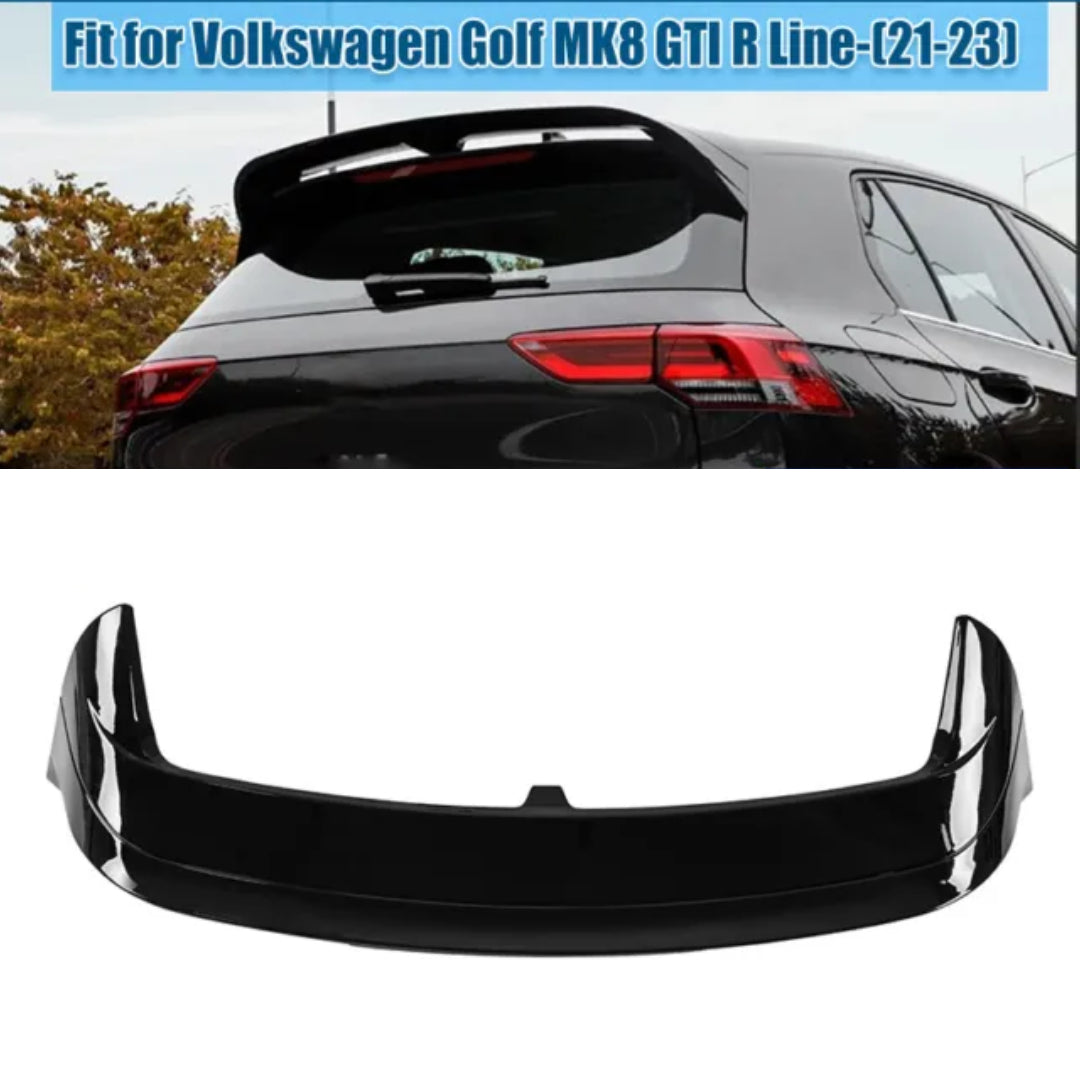 Fits VW Golf MK8 TSI TDI Gloss Black Boot Spoiler Club Sport type