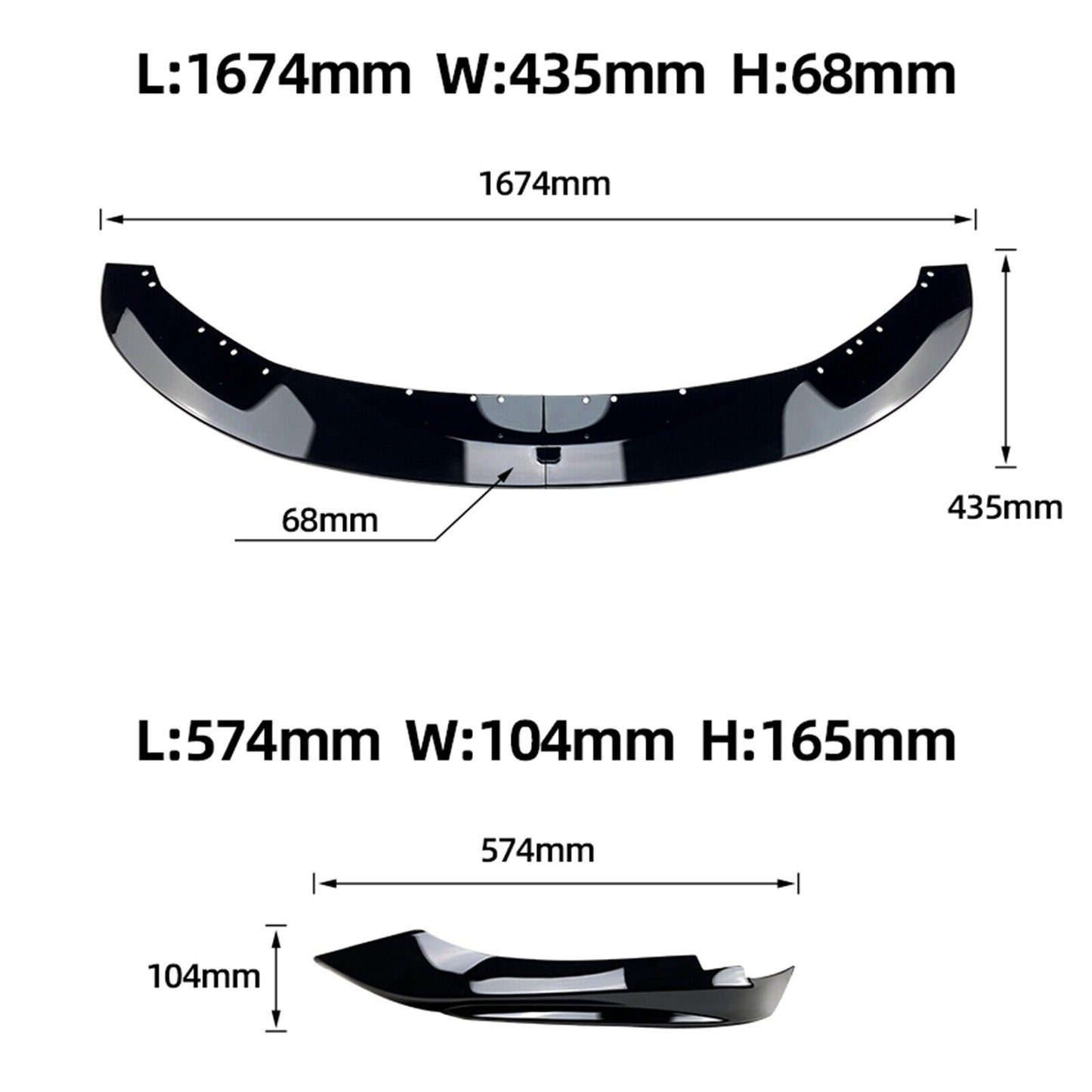 Carbon Look Front Spoiler Lip Side Splitter fits BMW F32 F33 F36 2014-20 M Sport