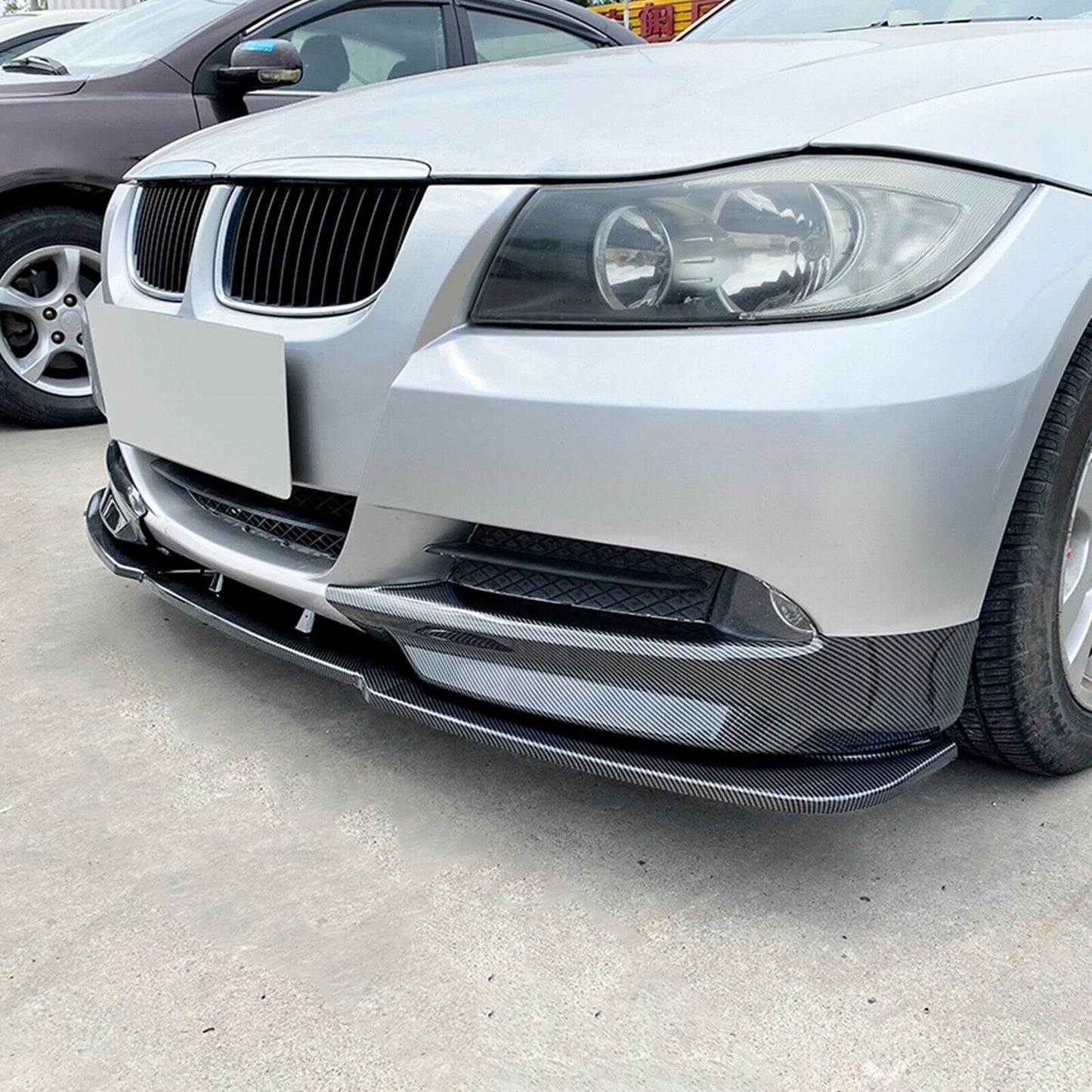 fits BMW 3 Series E90 E91 05-08 CB Style Front Bumper Spoiler Lip + Side Cover