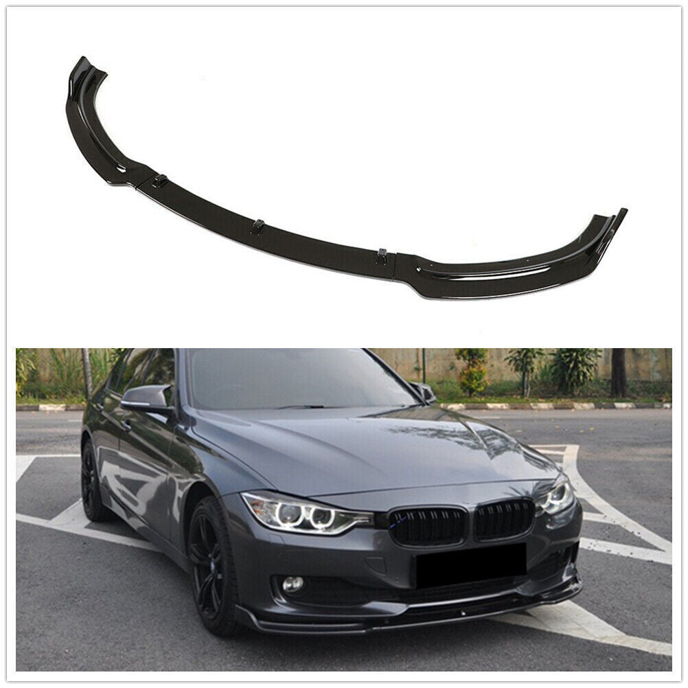 Gloss Black Front Lip Bumper Spoiler Splitter fits BMW F30 F35 320li Base 2013-18