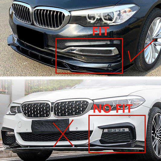 Gloss Black Front Bumper Spoiler Lip fits BMW 5 Series G30 525i 530i 2017-2019