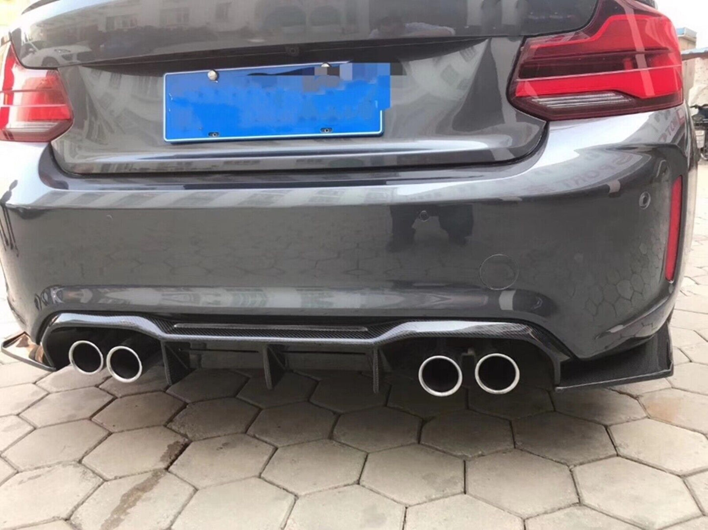 3pcs Rear Bumper Diffuser Spoiler Carbon Fiber fits BMW F87 M2 2016-2022