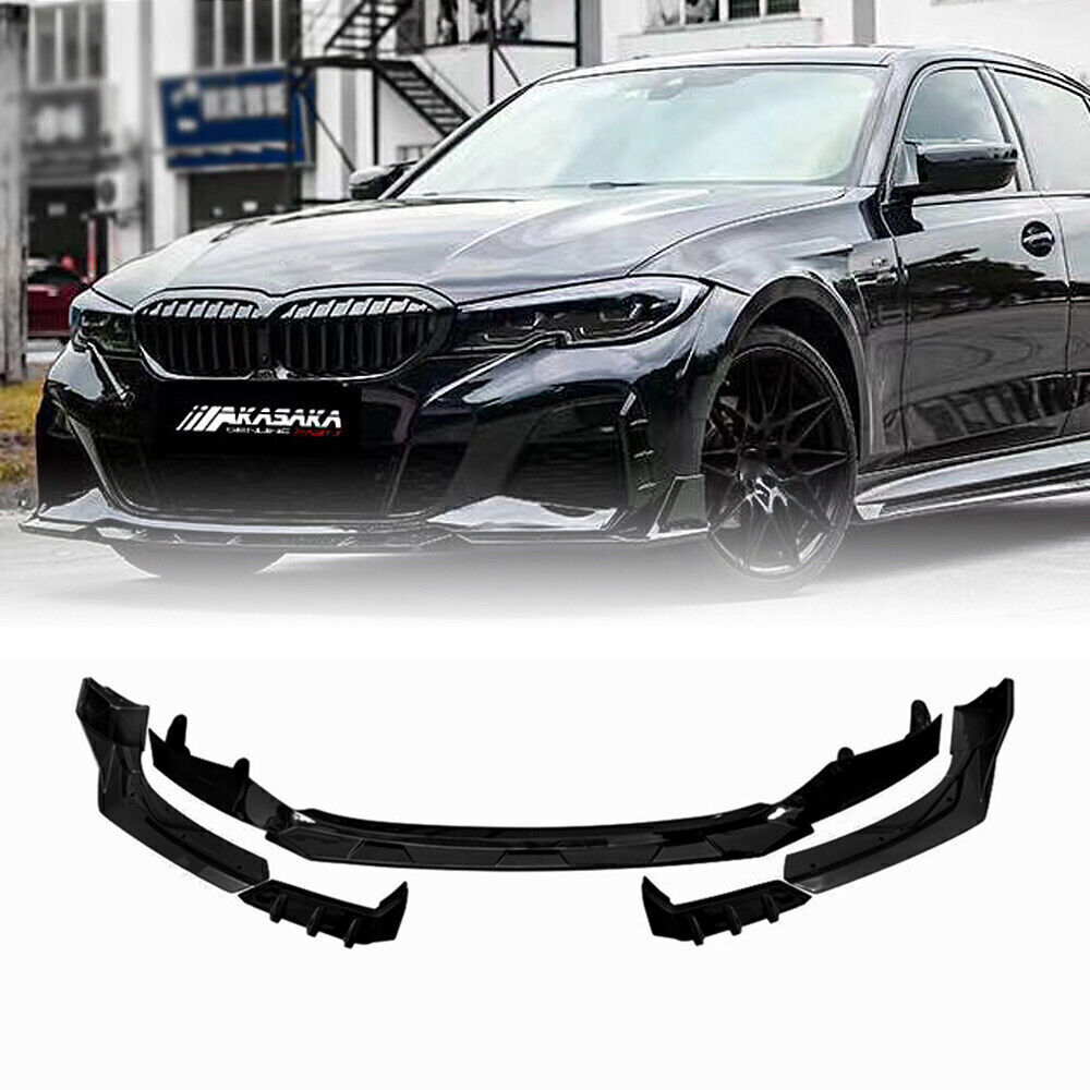 Black Front Bumper Spoiler Splitter Lip fits BMW G20 G28 330i M340i M Sport 2019+