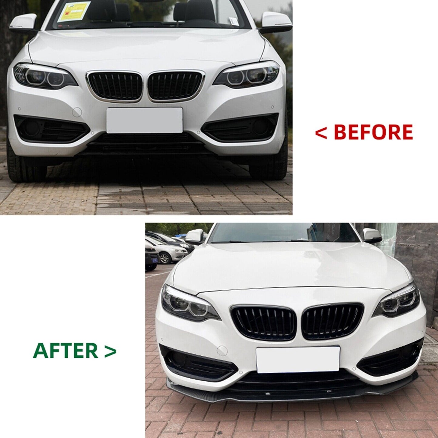 fits BMW 2 Series F22 220i 225i 228i 14-19 Carbon Style Front Bumper Spoiler Lip