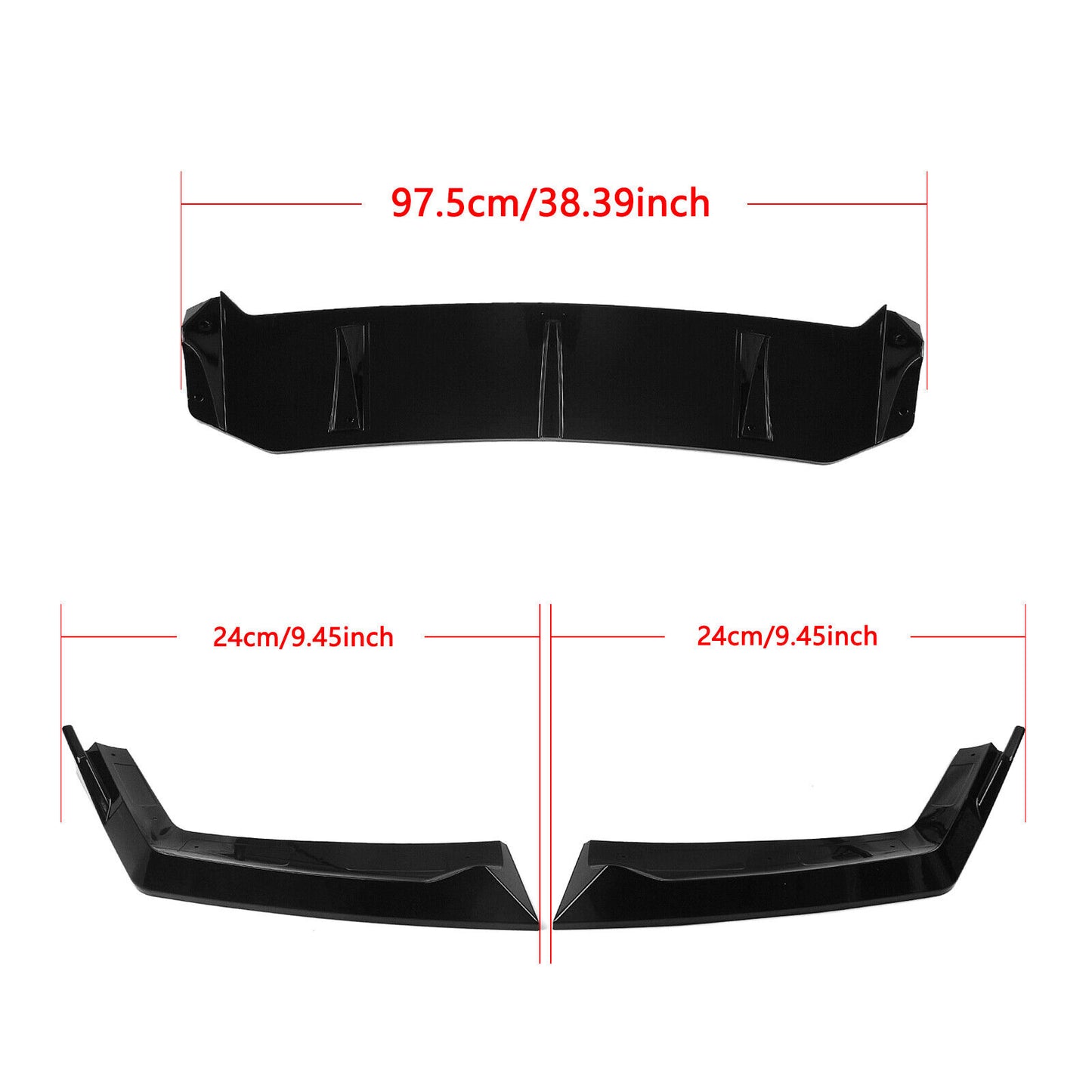 Gloss Black Front Bumper Spoiler Lip Splitter fits BMW 7 Series G70 M-Tech 2024