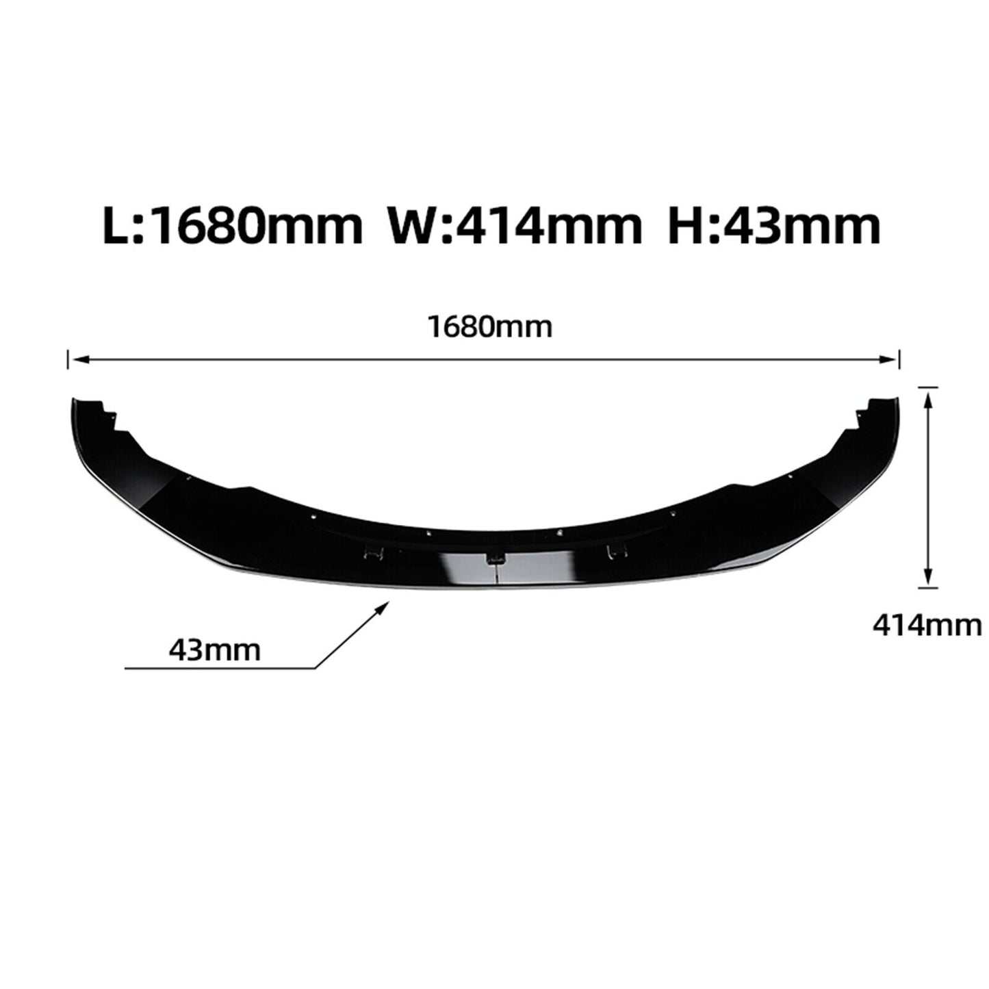 Front Bumper Spoiler Lip Kit fits BMW 1 Series F20 F21 M 2011-2015 Gloss Black