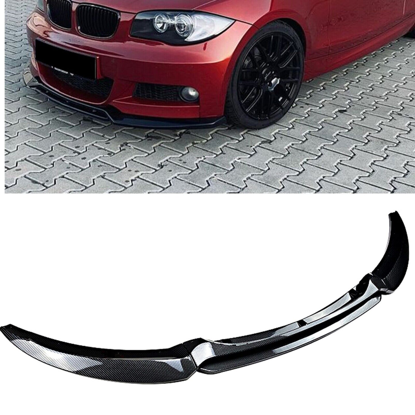 Carbon Fiber Style Front Spoiler Splitter Lip fits BMW 1 Series E82 M 2007-2013