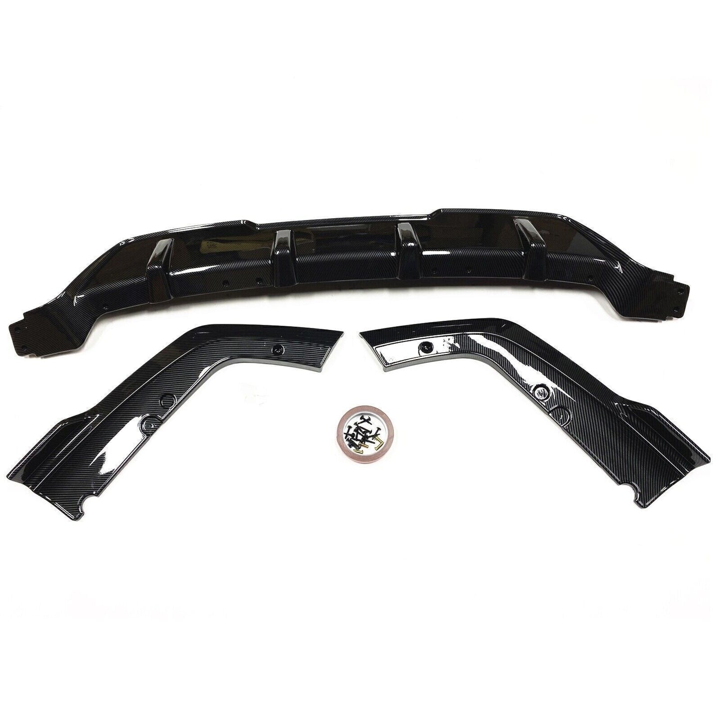 3x Rear Bumper Diffuser Lip fits BMW X6 G06 2019 2020-2023 Carbon Fiber Look