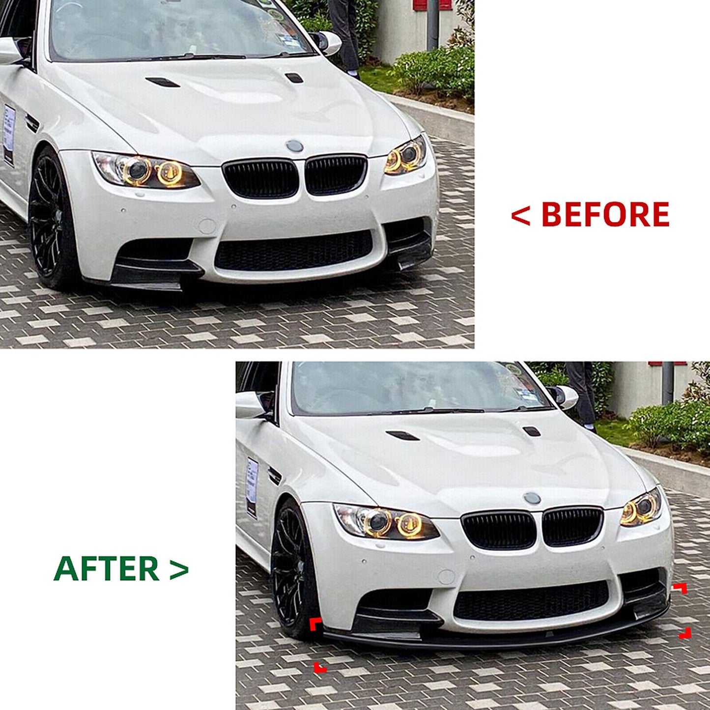 Gloss Black Front Spoiler Lip Splitter fits BMW 3 Series E90 E91 E92 E93 M3 06-13