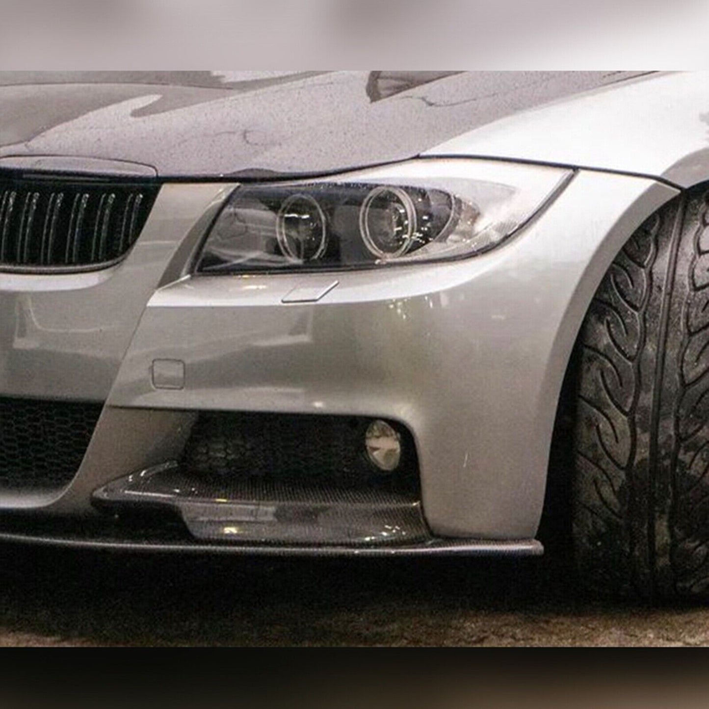 CB Look Front Bumper Spoiler Lip Side Splitter Trim fits BMW E90 E91 05-08 M-Tech