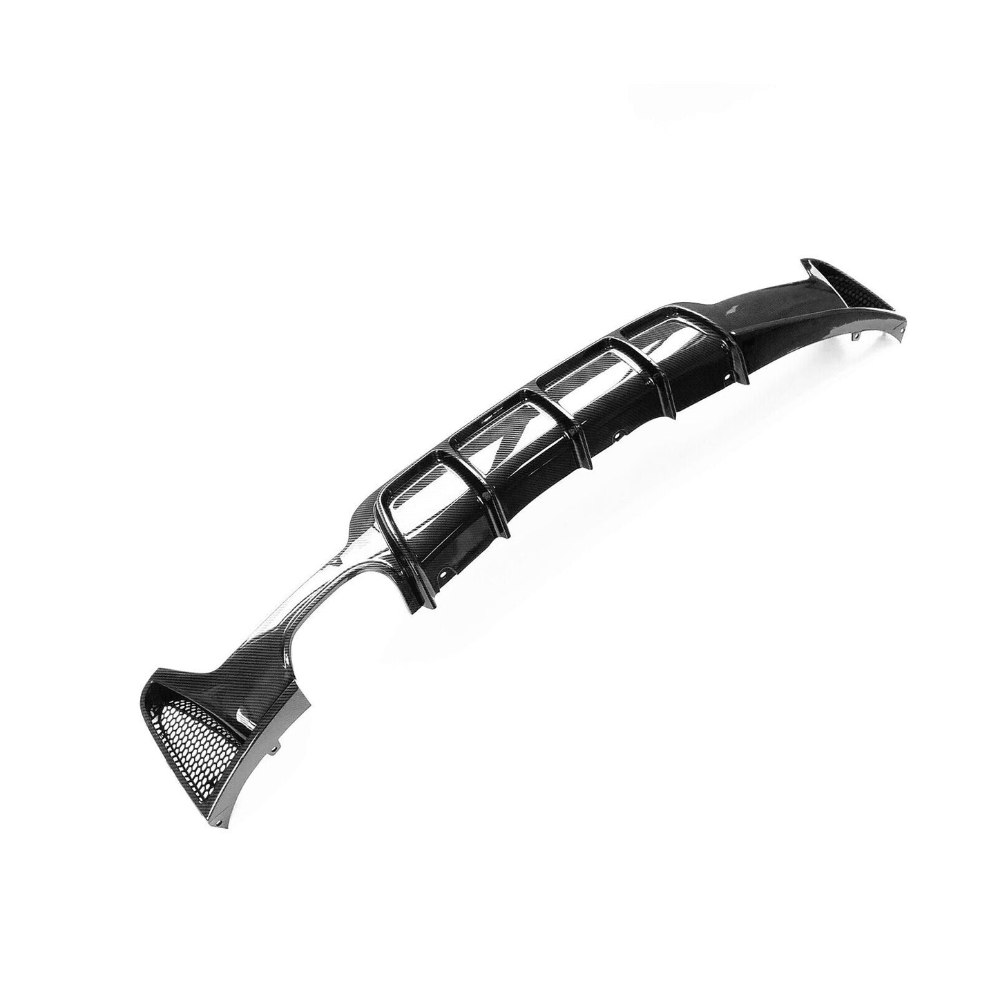 Black Carbon Fiber Rear Bumper Diffuser Twin Exhaust Pipe fits BMW 4 Series F32