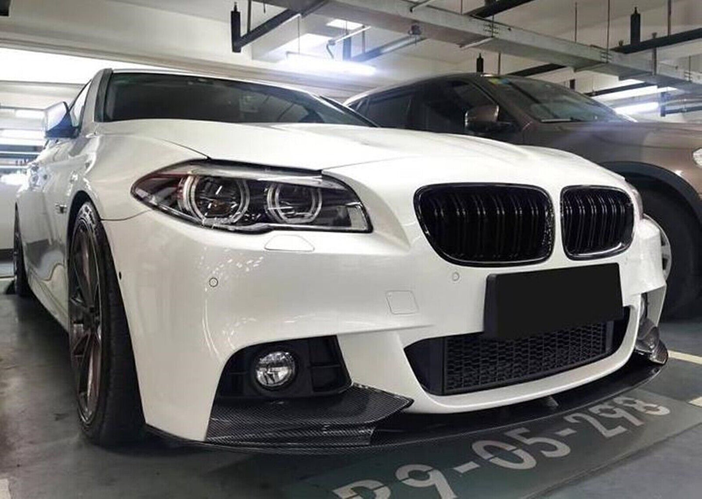 Carbon Look Front Splitter + Rear Spoiler Lip fits 2011-2016 BMW F10 5 Series