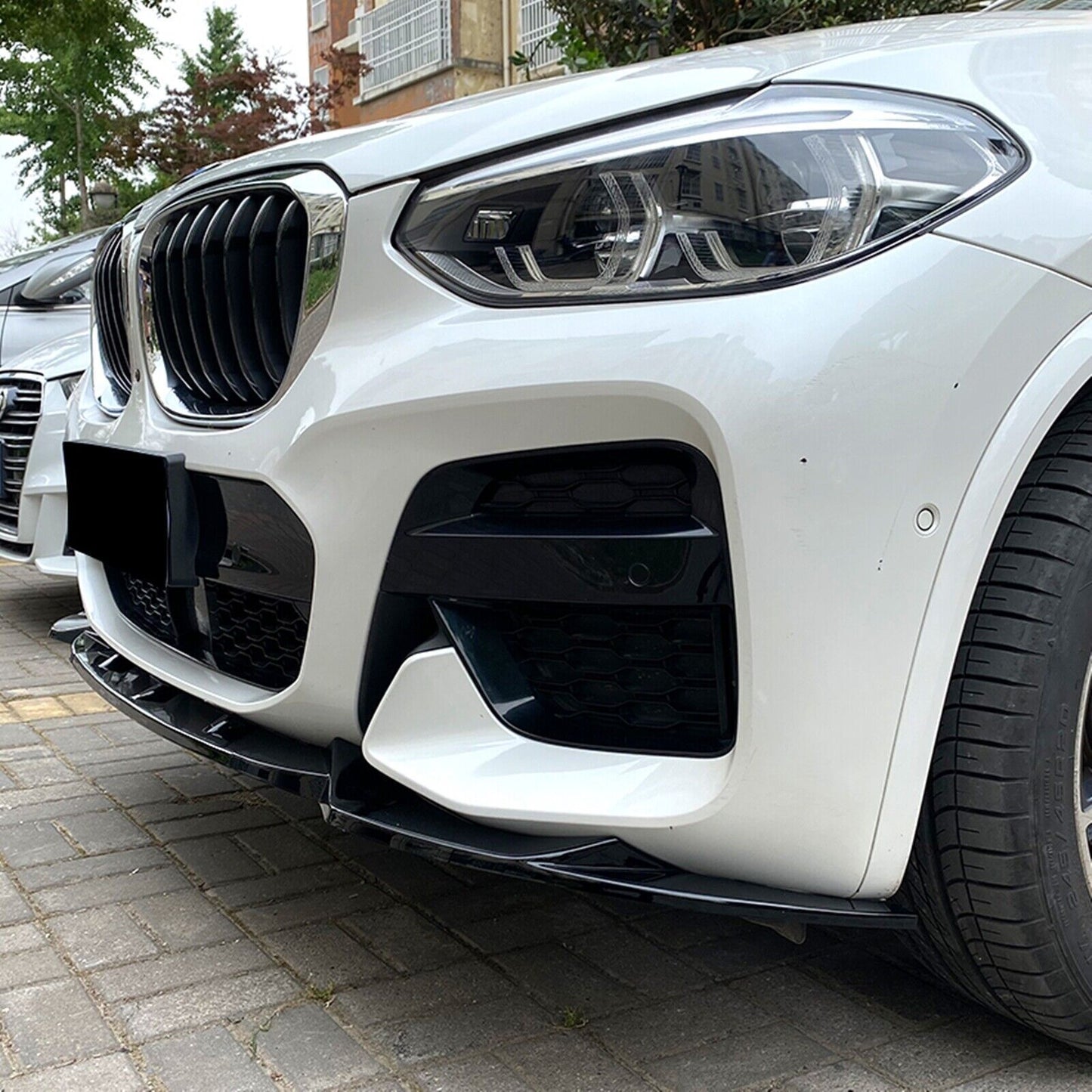 3x Front Bumper Spoiler Lip Kit fits BMW X3 G01 X4 G02 M Sport 18-21 Gloss Black