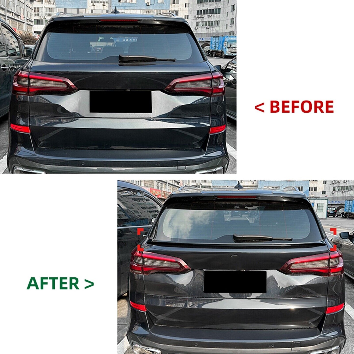 Rear Trunk Spoiler Lip Middle Wing Fit fits BMW X5 G05 2019-2024 Gloss Black