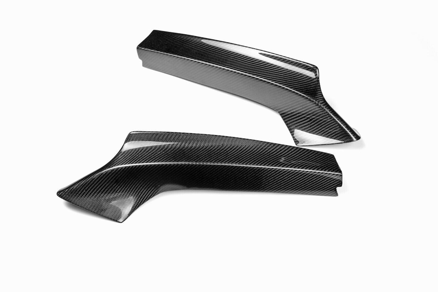 2x Front Bumper Splitter Flaps fits 2014+ BMW 2 F22 F23 M235i M240i Carbon Fiber