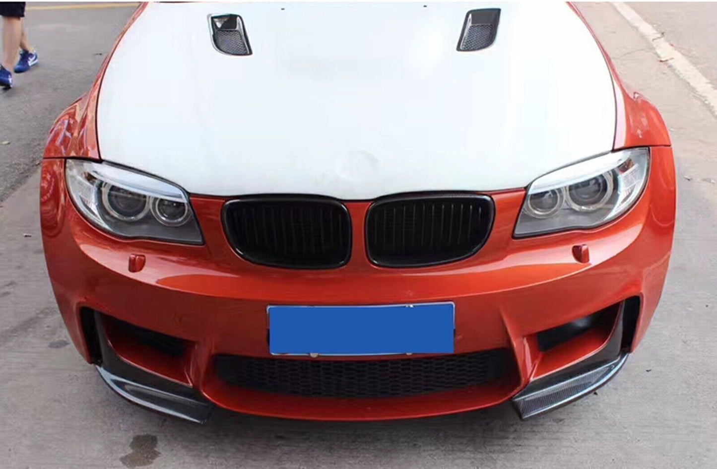 4pcs Front Rear Side Spoiler Splitter Trim fits BMW E82 1-Series M 2011-13 Carbon