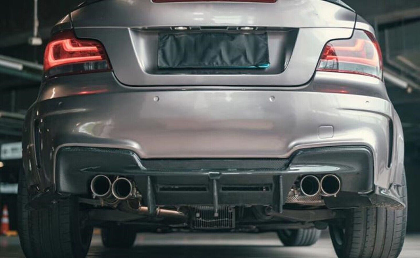 fits BMW E82 1M E88 1M 2011-2013 RZ Style Carbon Fiber Rear Bumper Diffuser Lip