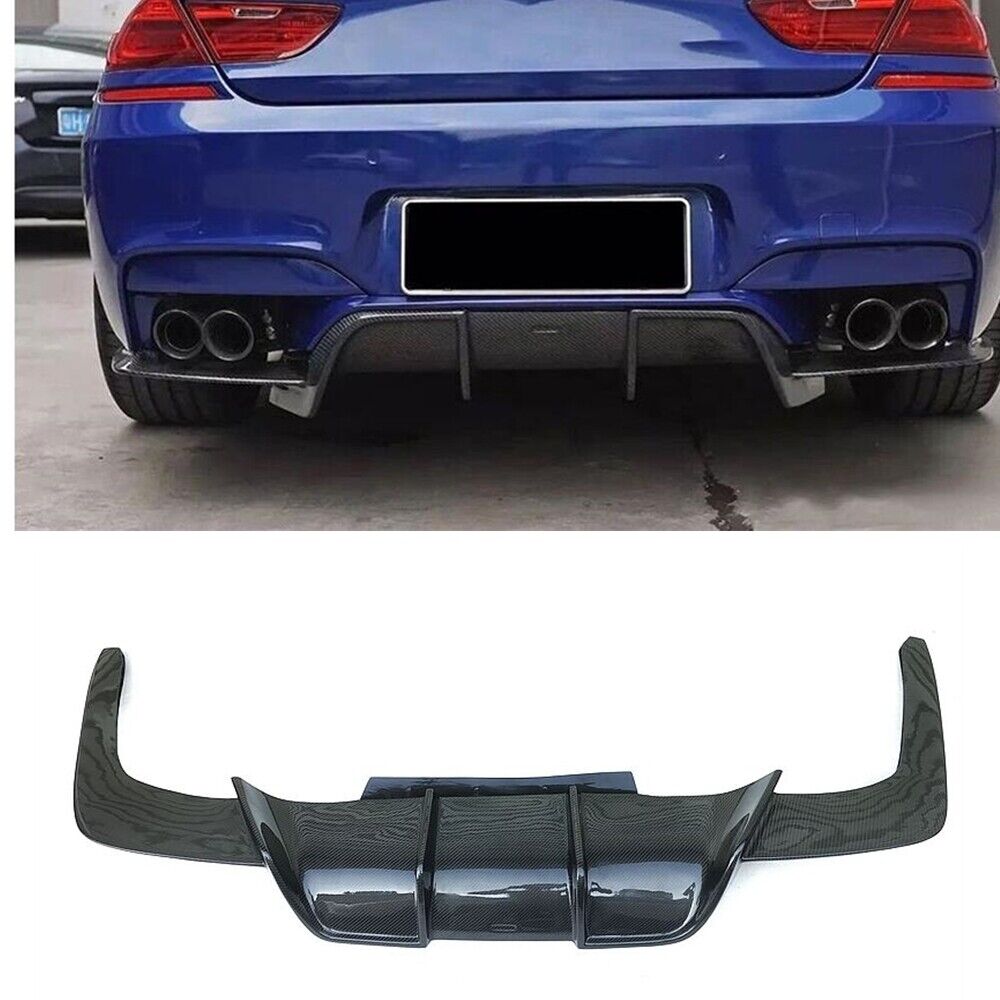 Carbon Fiber Black Rear Bumper Diffuser Glossy fits BMW F06 F12 F13 M6 2013-2018