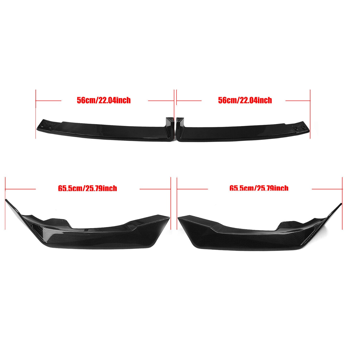 4x Carbon Fiber Look Front Bumper Spoiler Lip Splitter fits BMW X6 G06 LCI 23-24