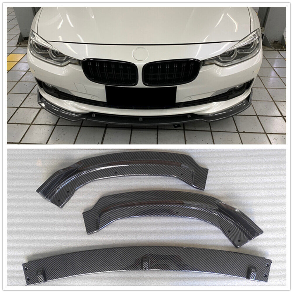 Front Bumper Spoiler Splitter Lip Carbon Fiber Look fits 13-2018 BMW F30 F35 Base