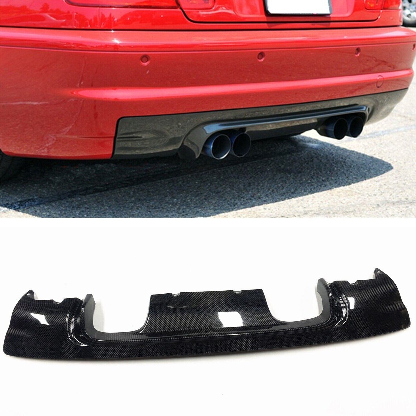 Black CSL Carbon Fiber Rear Bumper Diffuser fits BMW E46 M3 2 Door 2001 2002-2006