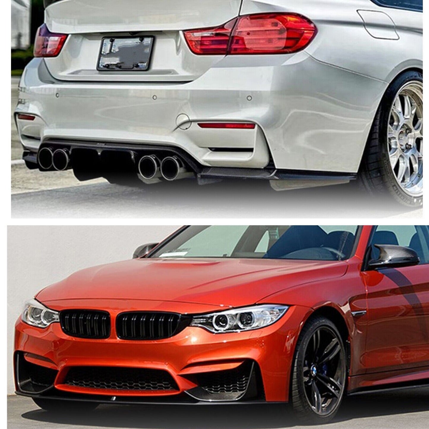 Carbon Style Rear Diffuser +Front Bumper Spoiler fits BMW F80 F82 F83 2015-2020