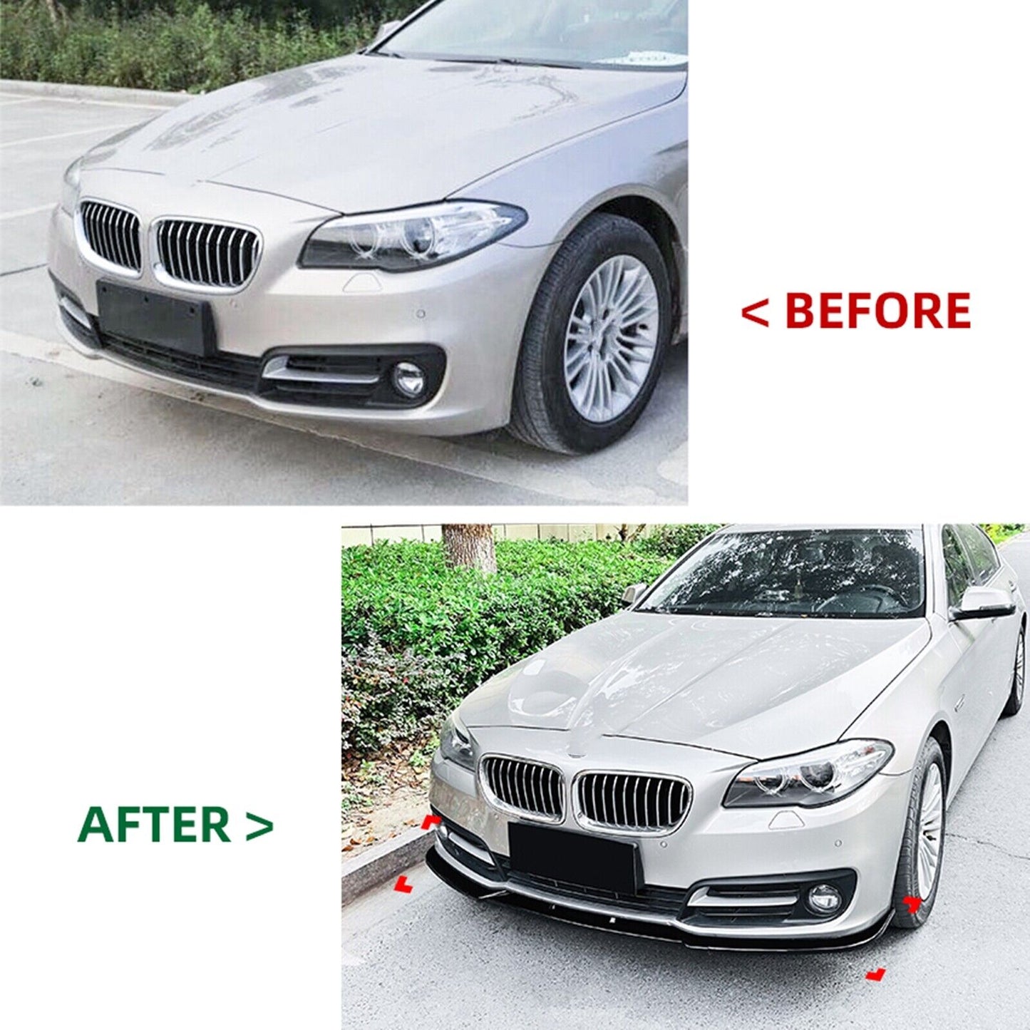 Carbon Fiber Look Front Lip Spoiler Splitter fits BMW 5 Series F10 F11 2015-2017