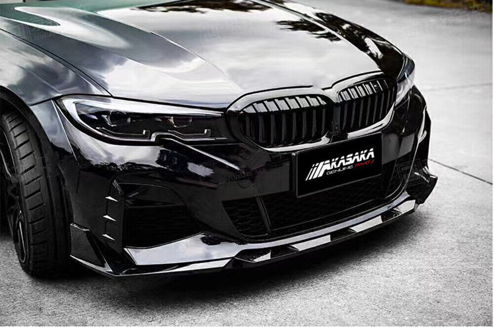 Black Front Bumper Spoiler Splitter Lip fits BMW G20 G28 330i M340i M Sport 2019+