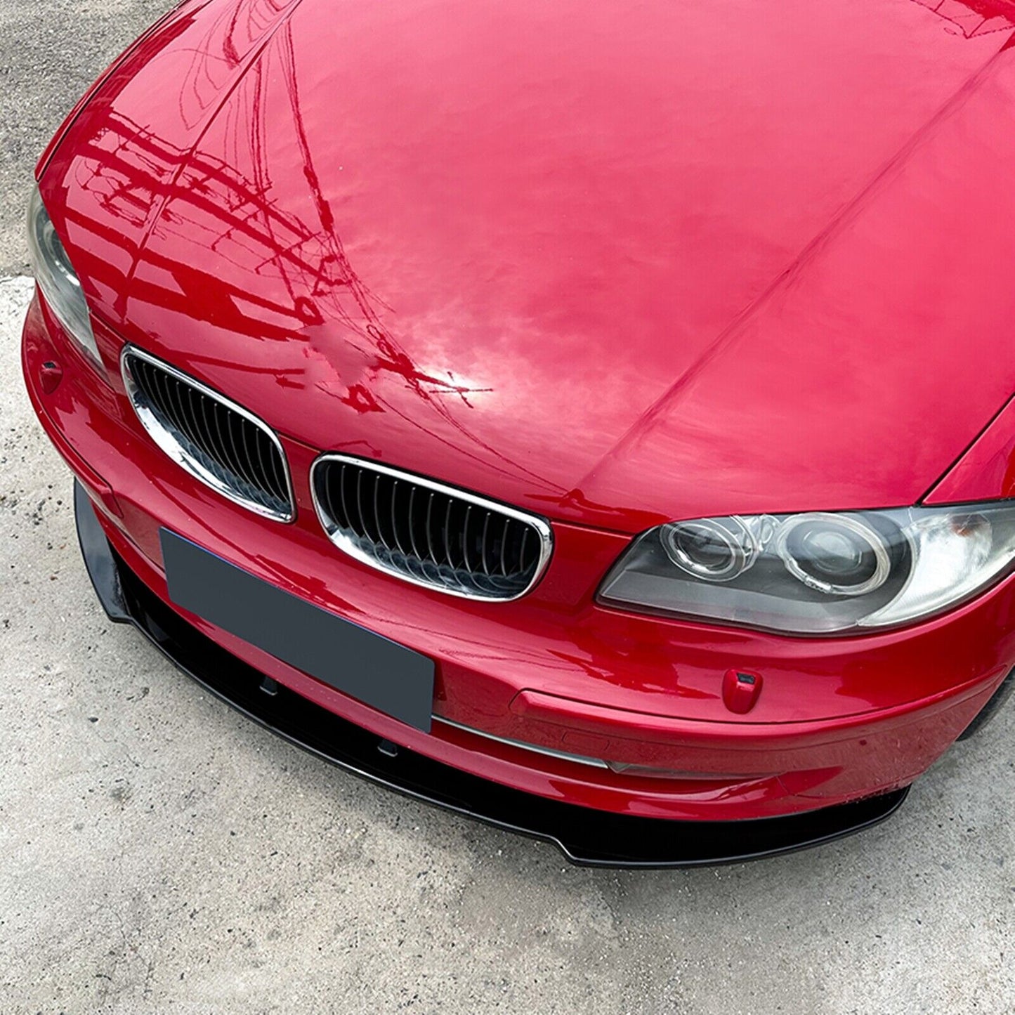 Gloss Black Front Bumper Spoiler Lip fits BMW 1 Series E81 E82 E87 E88 LCI 08-11