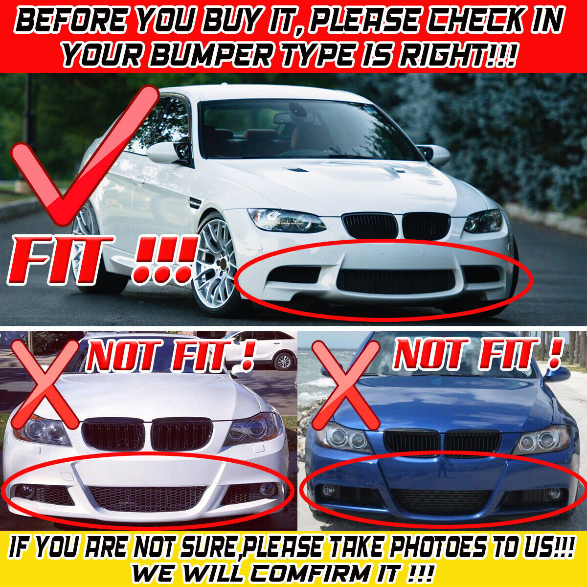 Carbon Fiber Look Front Bumper Spoiler Lip fits BMW E92 M3 2007-2013 2010