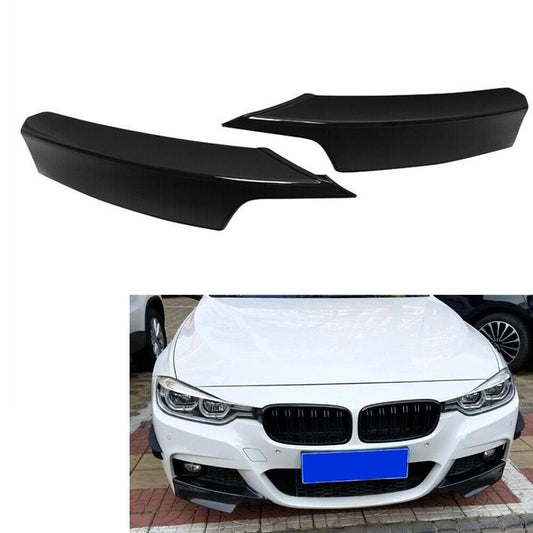 2pcs Gloss Black Front Bumper Side Splitter Cover fits BMW 3 Series F30 2012-2018