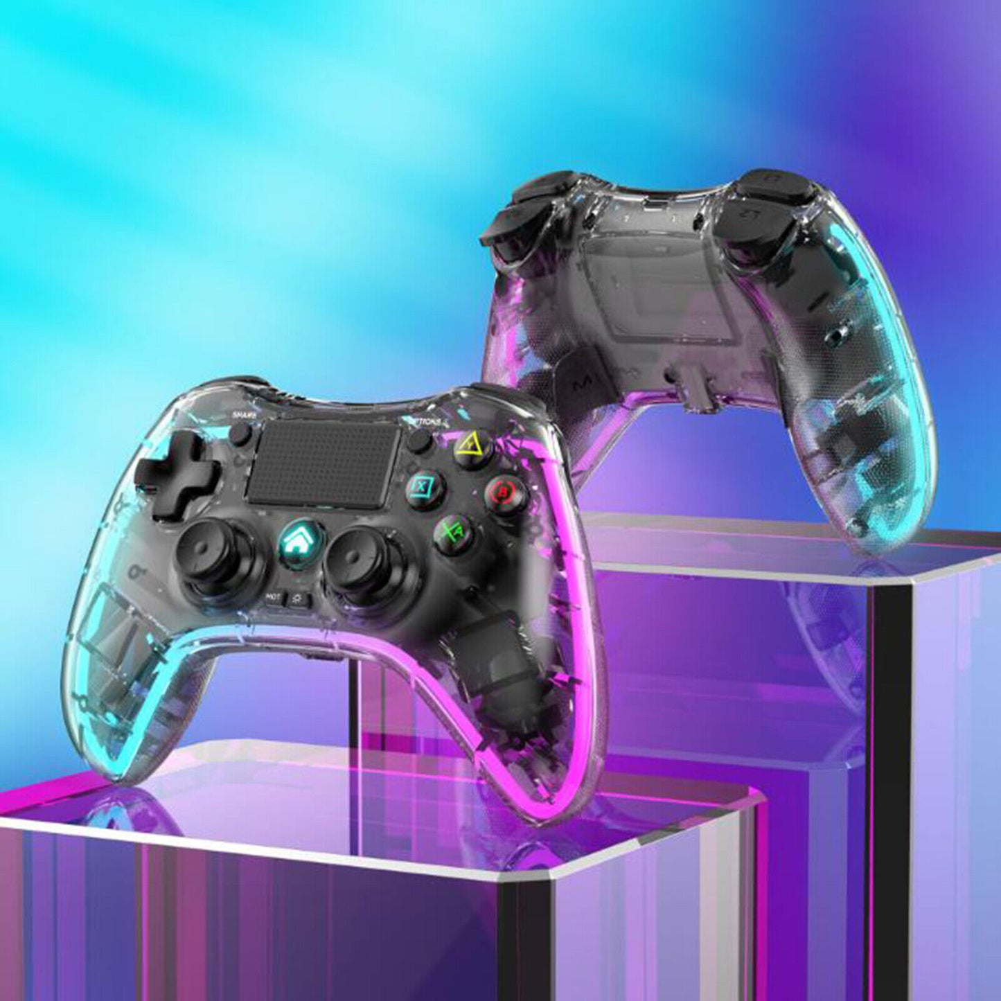 Controller LED Wireless Gamepad Game Handle for PS4 Android PC IOS Switch