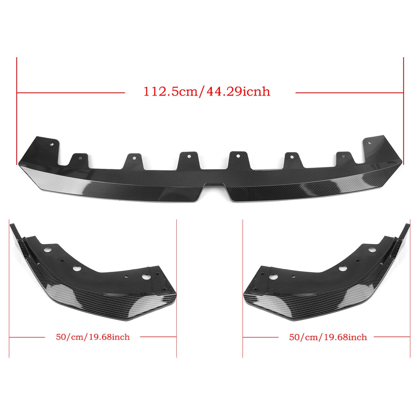 Carbon Fiber Look Front Bumper Spoiler Lip Kit fits BMW 3 Series G20 2022.6-2024