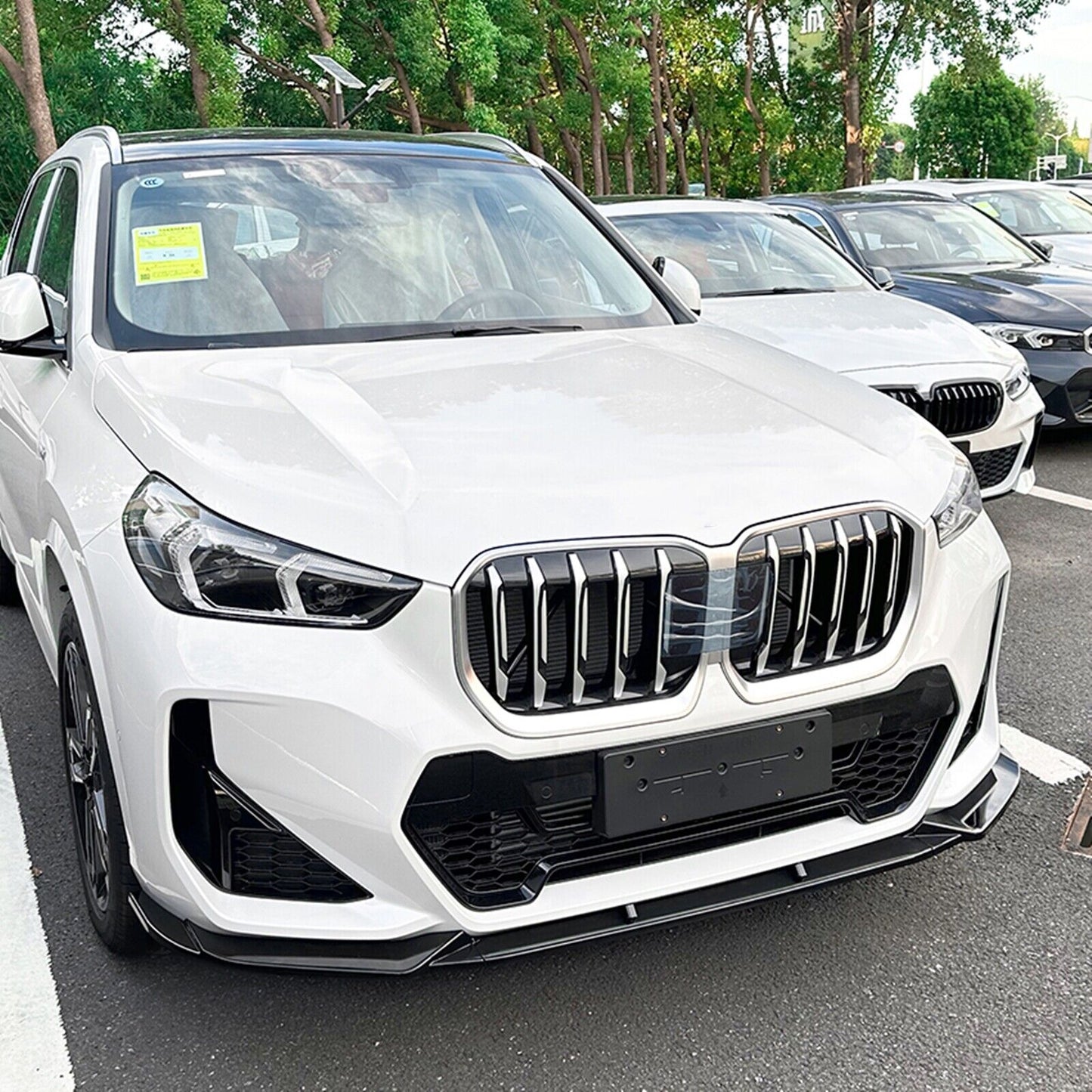 Gloss Black Front Bumper Spoiler Lip Splitter fits BMW X1 U11 U12 M Sport 2023-24