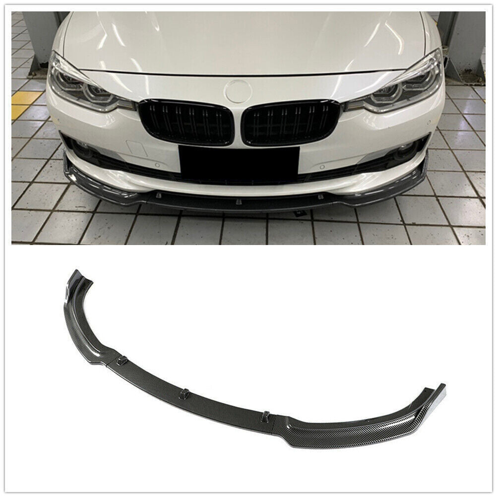 Front Bumper Spoiler Splitter Lip Carbon Fiber Look fits 13-2018 BMW F30 F35 Base