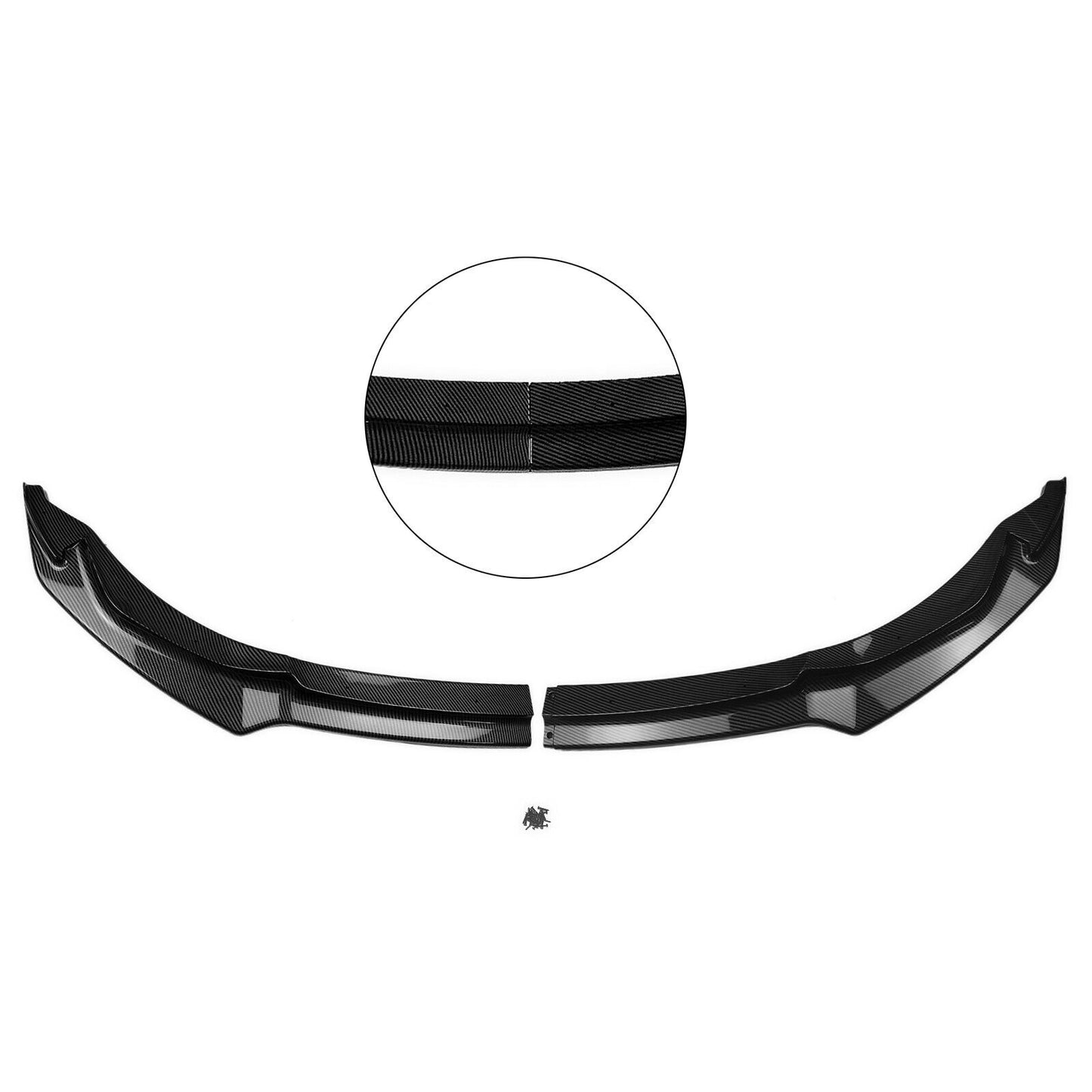 Front Bumper Spoiler Lip Black Carbon Fiber Look fits 15-20 BMW F80 M3 F82 F83 M4