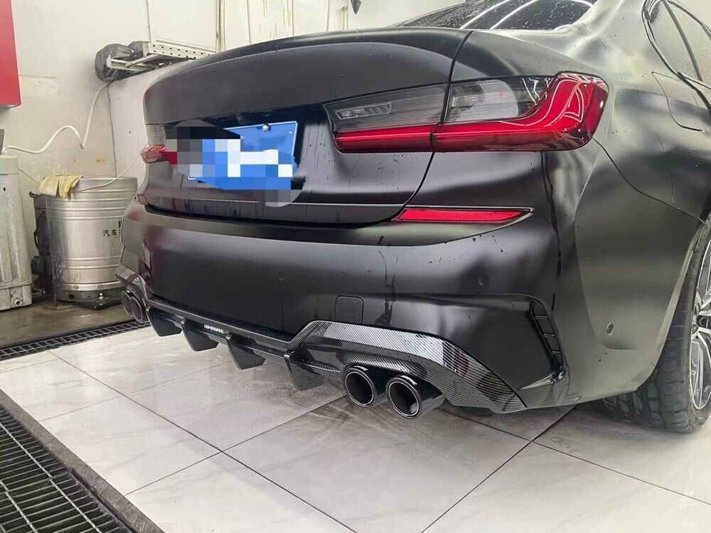 AKASAKA Black Rear Diffuser Lip Fit fits BMW M Sport Models Only 2019-2020