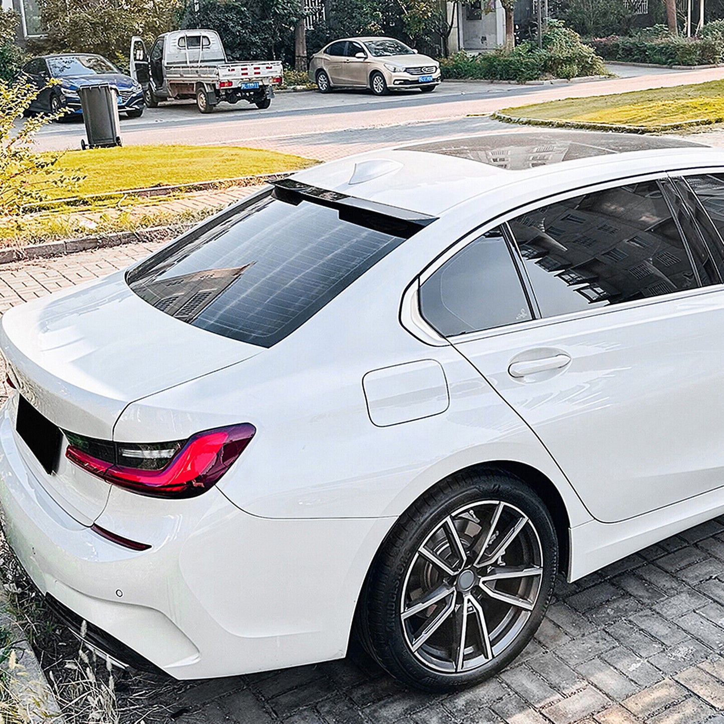 Gloss Black Rear Trunk Spoiler Lip Roof Wing fits BMW G20 320i G80 M3 2019-2024