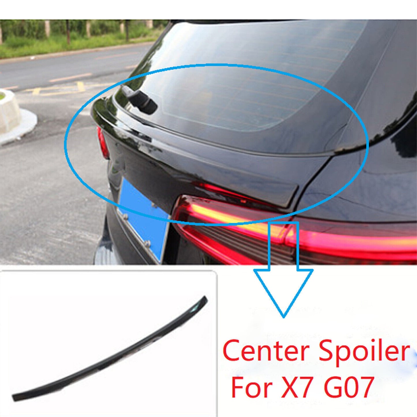 Rear Trunk Spoiler Middle Wing Lip fits BMW G07 X7 M Sport 19-24 Carbon Style