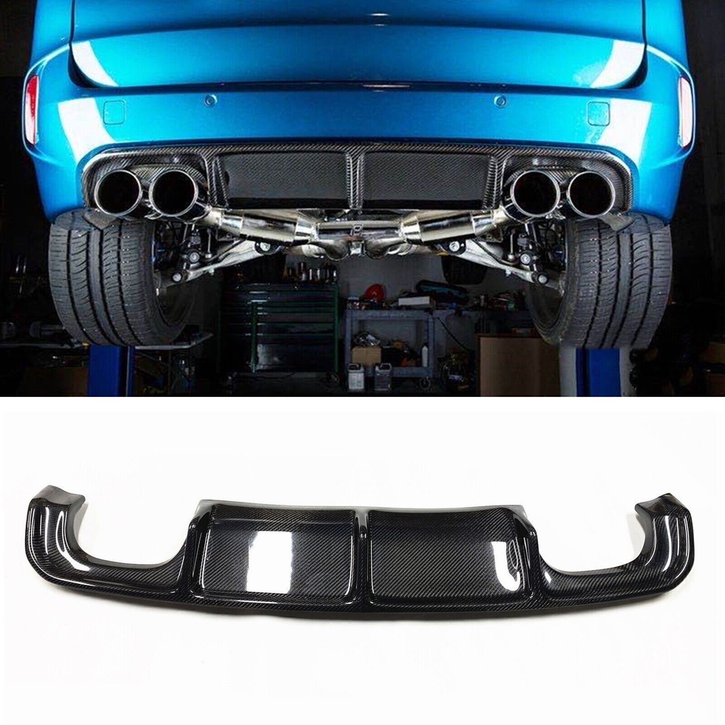 Carbon Fiber Rear Bumper Diffuser Lip fits BMW X5M F85 X6M F86 2015 2016-2019