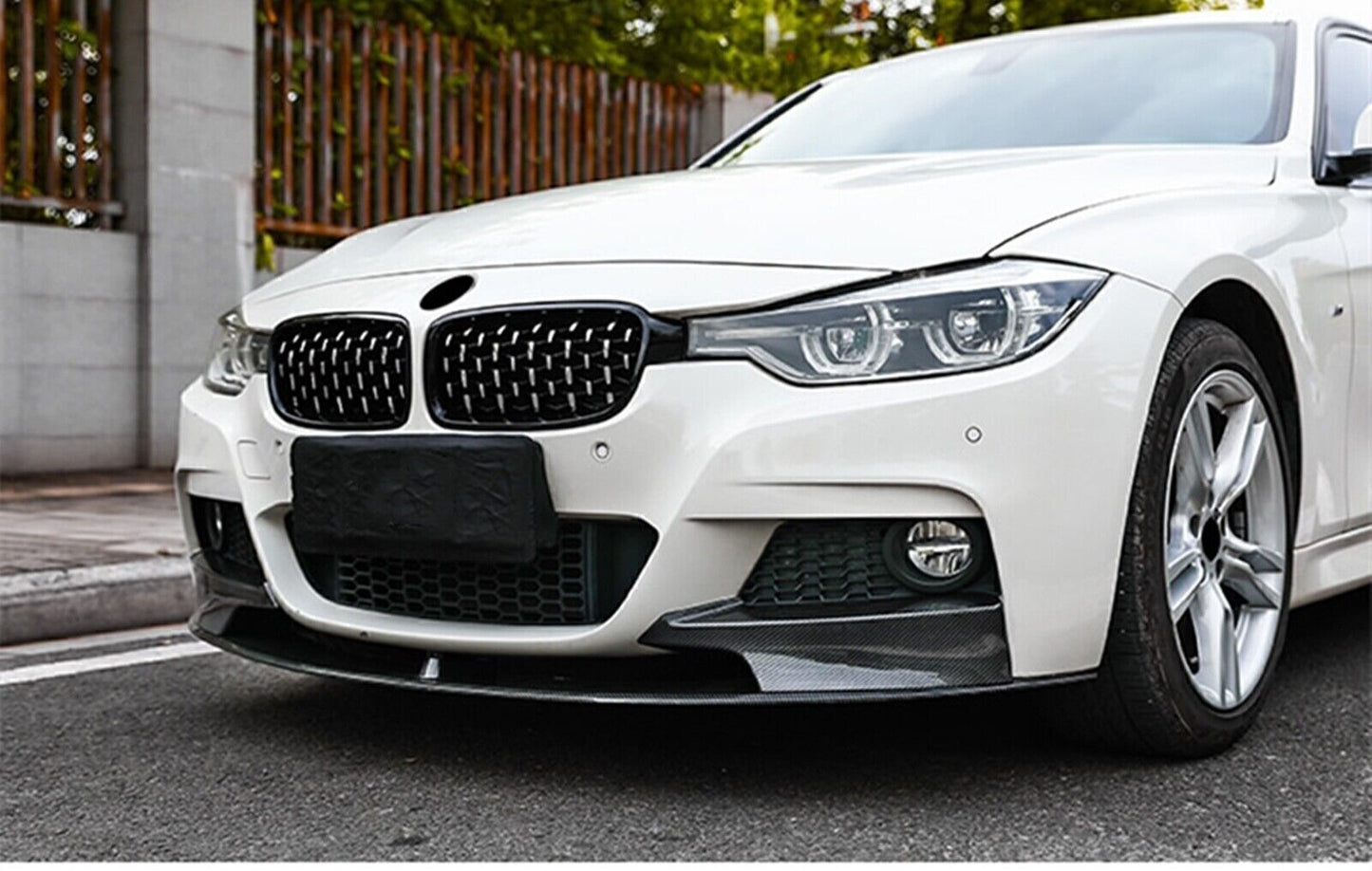 Front Spoiler Splitter Lip +Rear Mirror Cvoer fits BMW F30 2012-2018 M CB Look