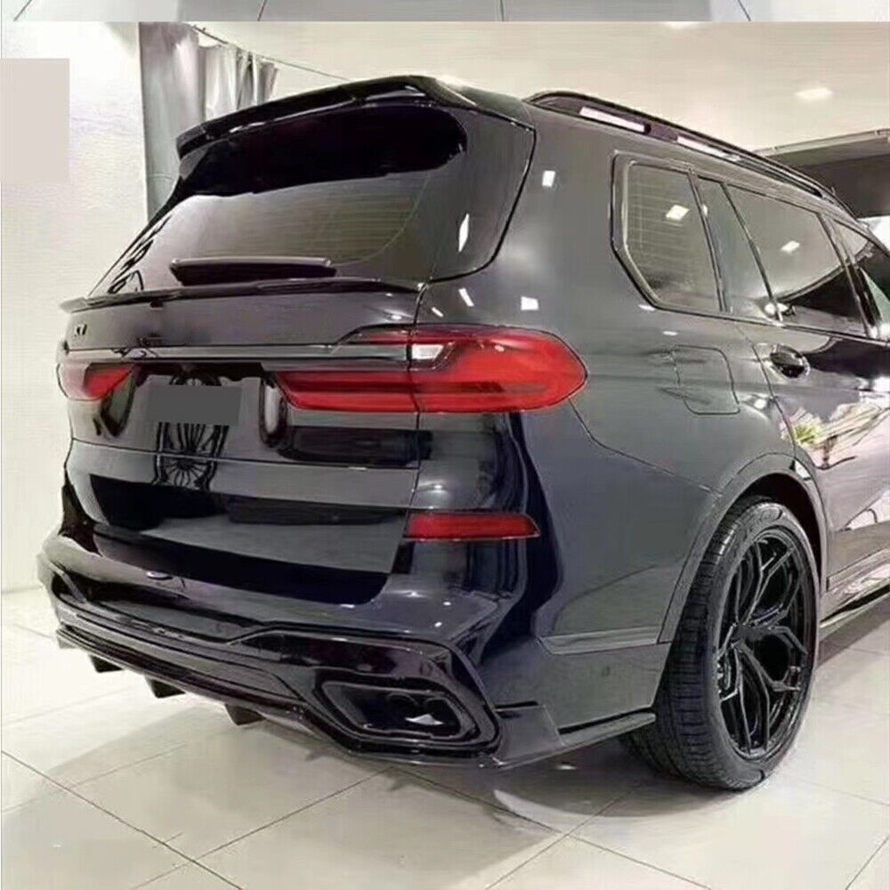 Carbon Fiber Look Rear Bumper Diffuser Kit fits BMW G07 X7 M-Sport 2019-2024 BLK