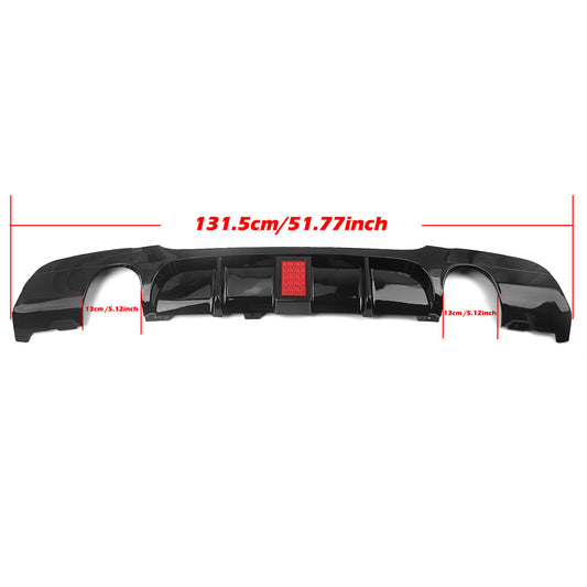 Black Rear Bumper Diffuser Lip W/ LED Light fits BMW E90 E91 M Sport 05-12