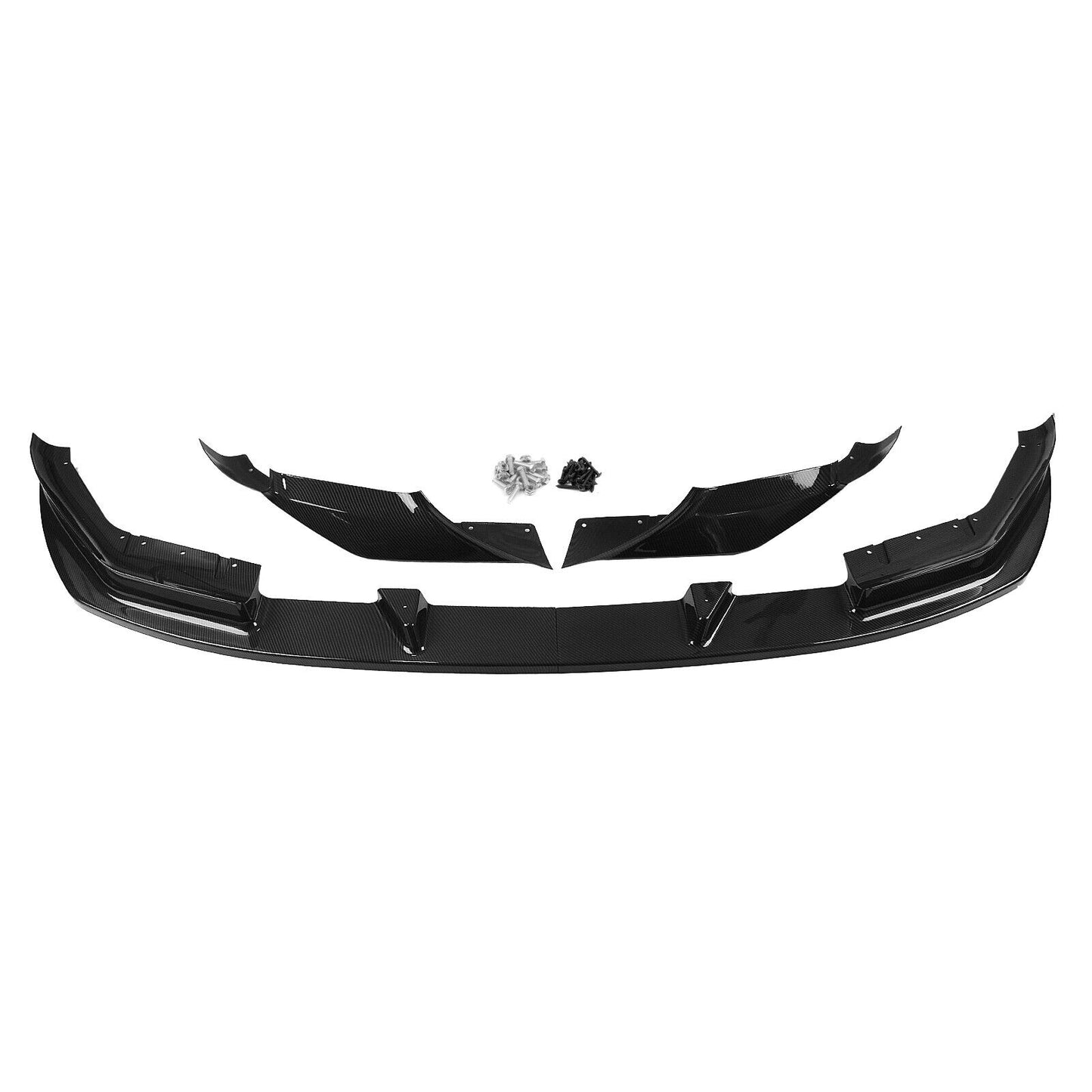 4pcs Front Bumper Spoiler Lip Kit fits BMW F90 M5 2018-2020 Carbon Fiber Look