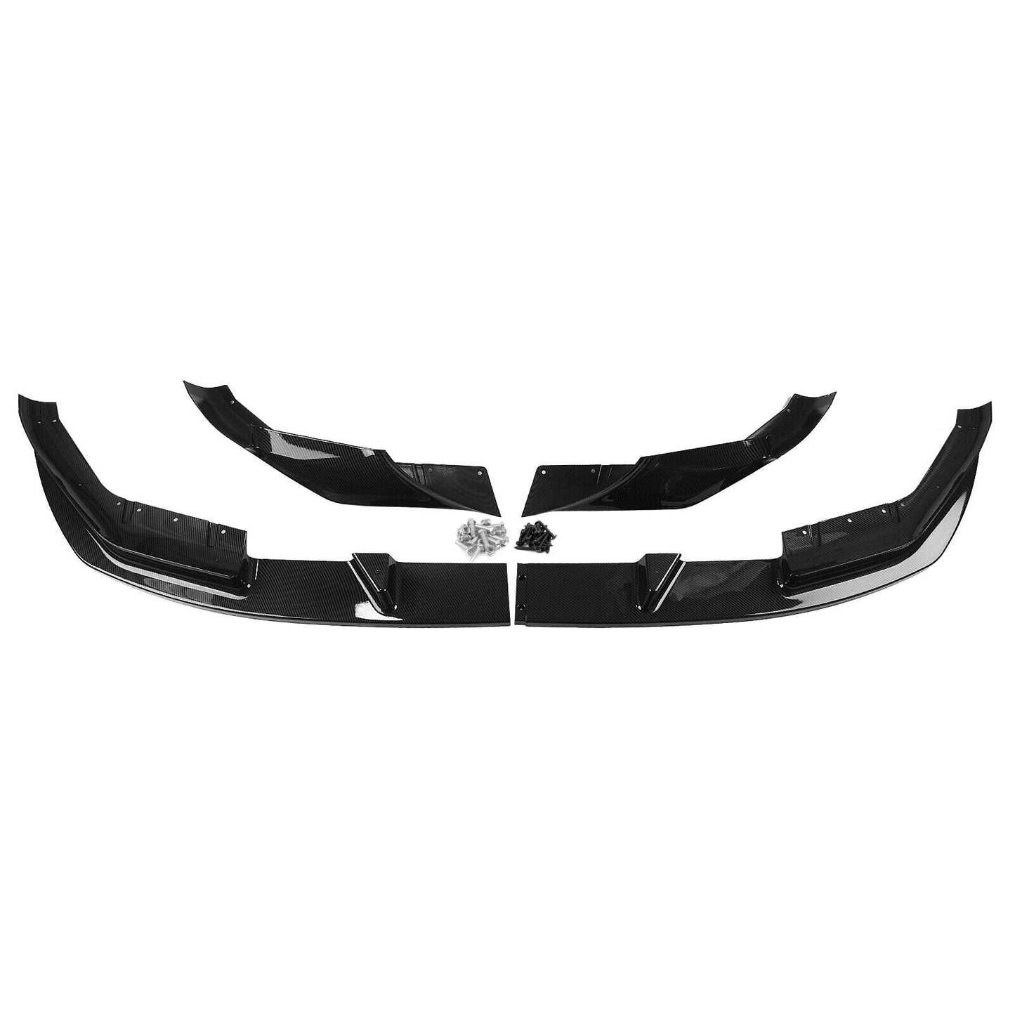 4pcs Front Bumper Spoiler Lip Kit fits BMW F90 M5 2018-2020 Carbon Fiber Look