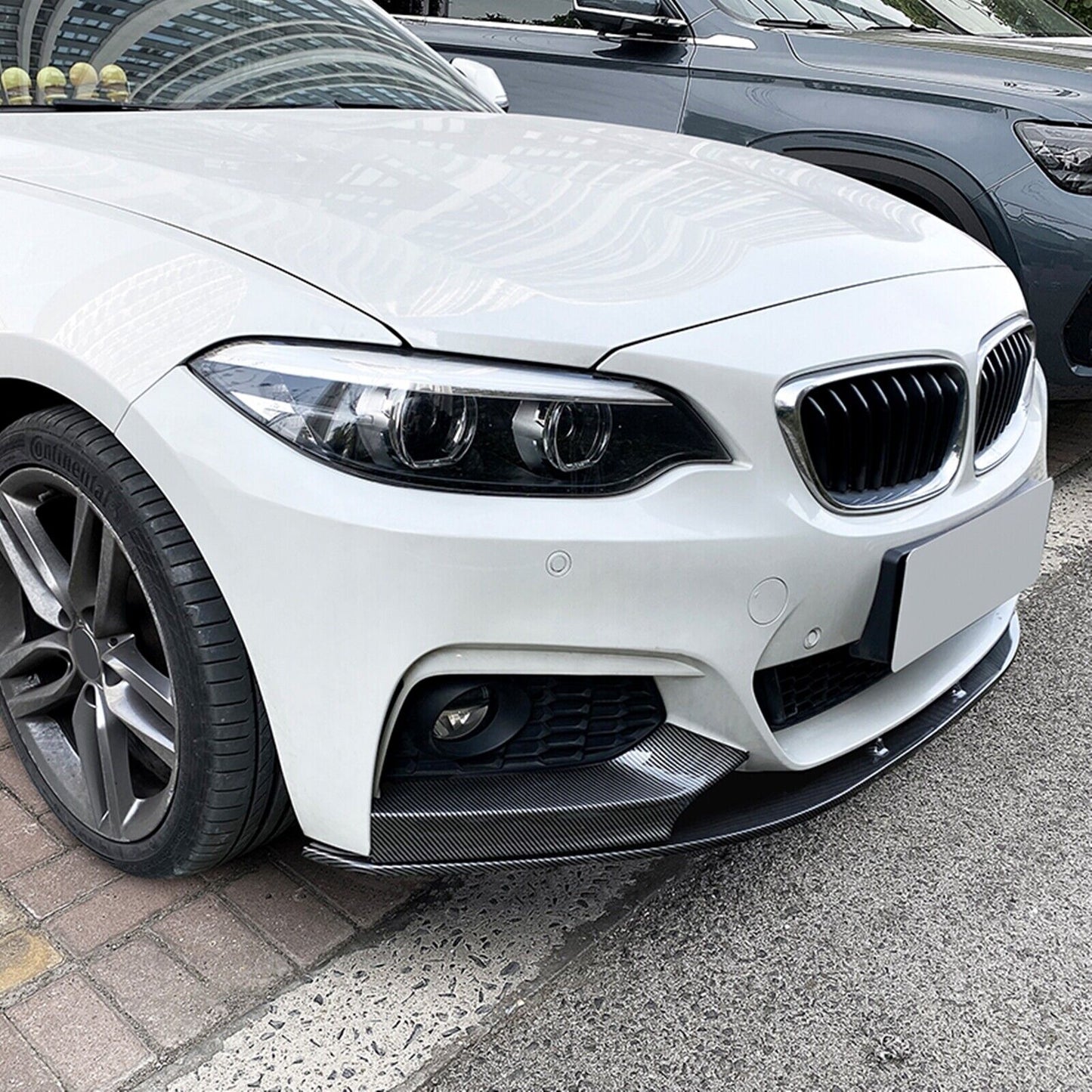 Carbon Look Front Bumper Spoiler Lip Side Cover fits BMW F22 F23 M Sport 2014-21