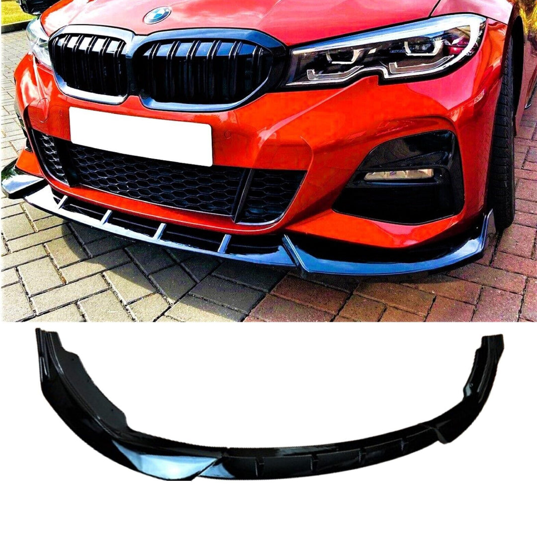 Fits BMW 3 Series G20 G21 M3 Sport Style Gloss Black Front Splitter Lip 2018+